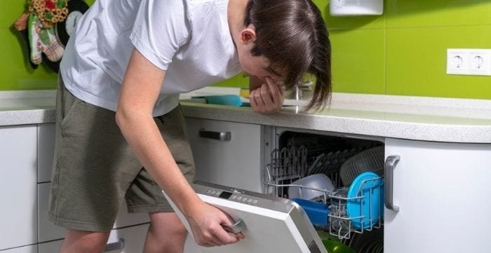how to get burnt plastic smell out of dishwasher