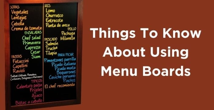 Things to know about using menu boards