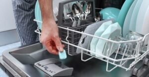 where to put soap in dishwasher